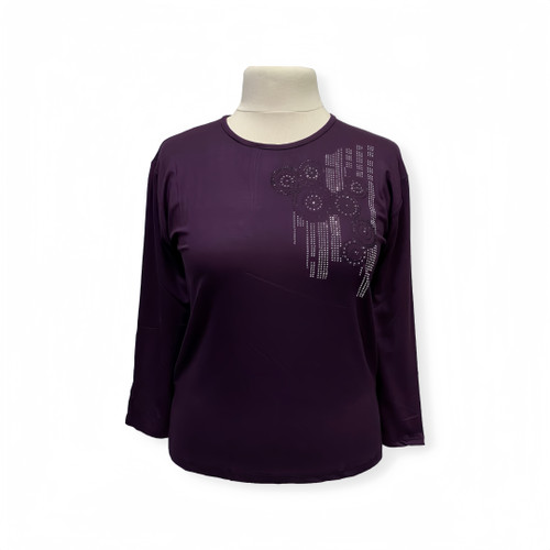 بلوز زنانه سایز بزرگ نگین دار برند NEZIR نمای جلو