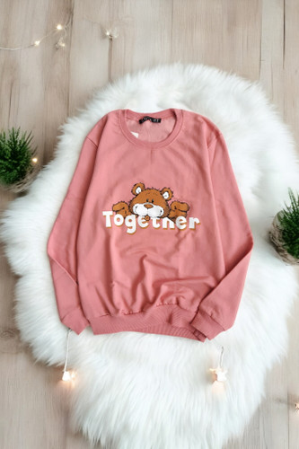 بلوز دورس زنانه صورتی با طرح خرس برند LCN