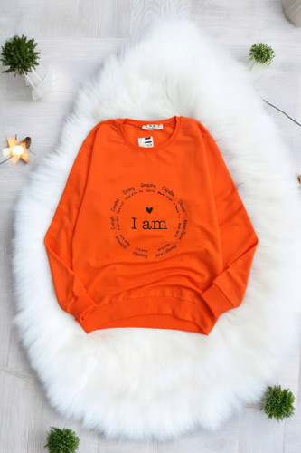 بلوز آستین بلند نارنجی زنانه مناسب پاییز و زمستان برند E.M.R