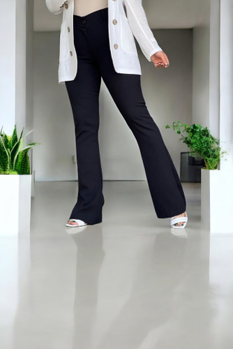 شلوار مجلسی زنانه مشکی دمپا گشاد پارچه دبل سورن